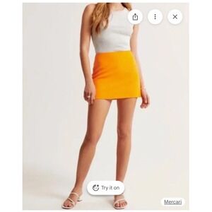 Abercrombie & Fitch Scarlett Mini Skort Orange Size M Preppy 90s Y2K Tenniscore